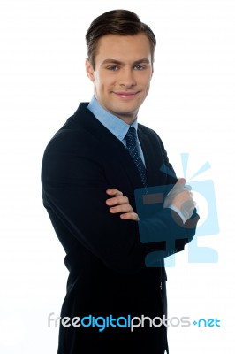 Businessman Crossed Arm Stock Photo