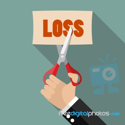 Businessman Cut Loss Stock Image