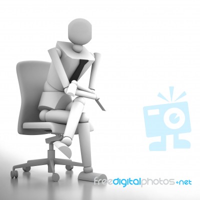 Businessman Doll Sitting On Chair Stock Image