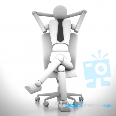 Businessman Doll Sitting On Chair Stock Image