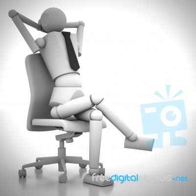 Businessman Doll Sitting On Chair Stock Image