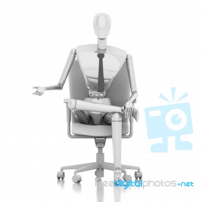 Businessman Doll Sitting On Chair Stock Image