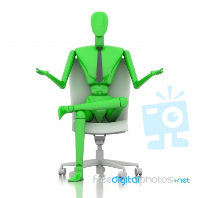 Businessman Doll Sitting On Chair Stock Image