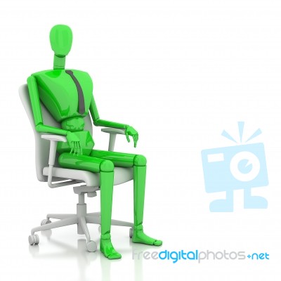 Businessman Doll Sitting On Chair Stock Image