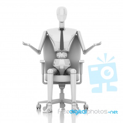 Businessman Doll Sitting On Chair Stock Image