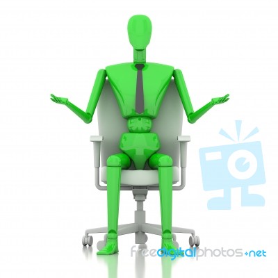 Businessman Doll Sitting On Chair Stock Image