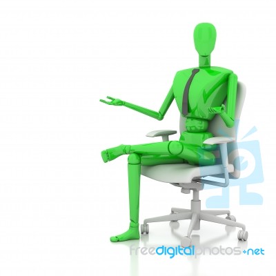 Businessman Doll Sitting On Chair Stock Image