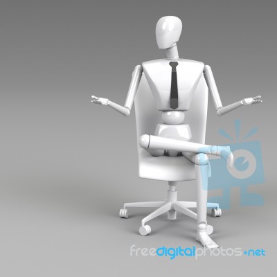 Businessman Doll Sitting On Chair Stock Image