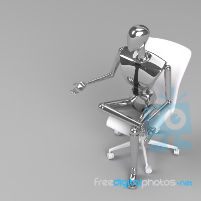 Businessman Doll Sitting On Chair Stock Image