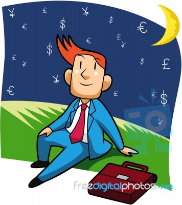 Businessman Dreaming Of Profit Stock Image