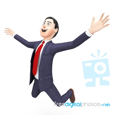 Businessman Felt Overwhelmed Means Victorious Stunned And Speechless Stock Image