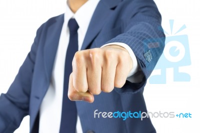 Businessman Fist Isolated On White Background Stock Photo