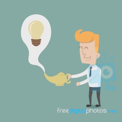 Businessman Get Idea Stock Image