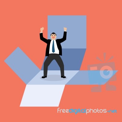 Businessman Get Out Of The Box Stock Image