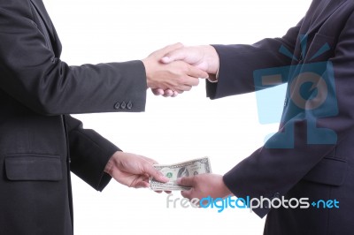 Businessman Give Money For Corruption Something Stock Photo