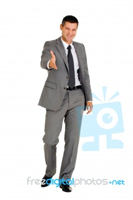 Businessman Greeting Stock Photo