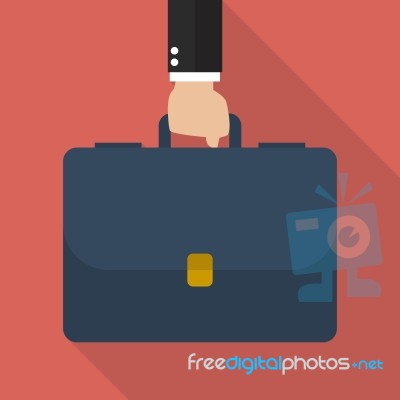 Businessman Hand Holding Briefcase Stock Image