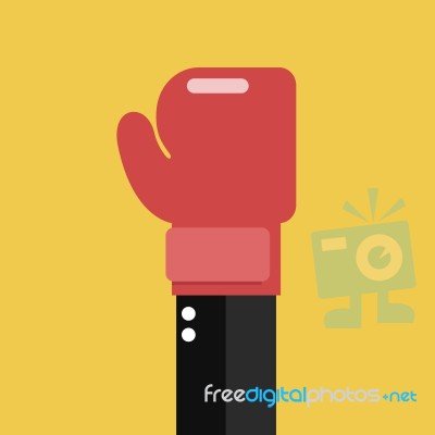 Businessman Hand With Boxing Glove Stock Image