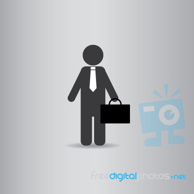 Businessman Hold Bag  Illustration  Stock Image