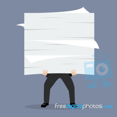 Businessman Holding A Lot Of Documents Stock Image