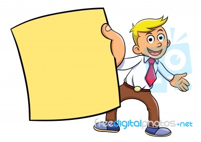 Businessman Holding Blank Notes Stock Image