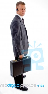 Businessman Holding Briefcase Stock Photo