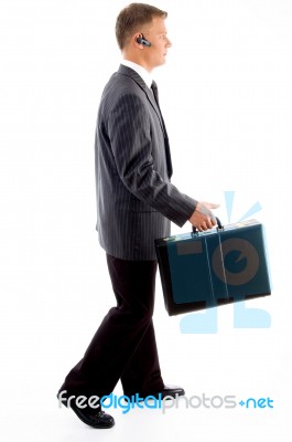 Businessman Holding Briefcase Stock Photo