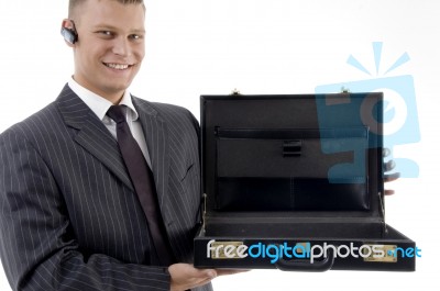 Businessman Holding Briefcase Stock Photo