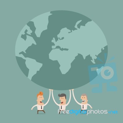 Businessman Holding Earth Stock Image