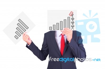 Businessman Holding Paper Stock Photo