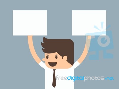 Businessman Holding Paper Stock Image