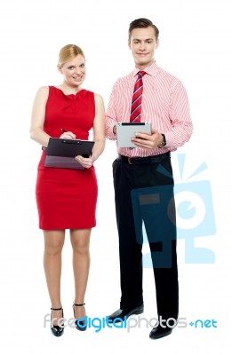 Businessman Holding Tablet Pc Stock Photo