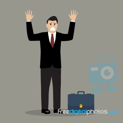 Businessman In A Suit Surrendering Stock Image