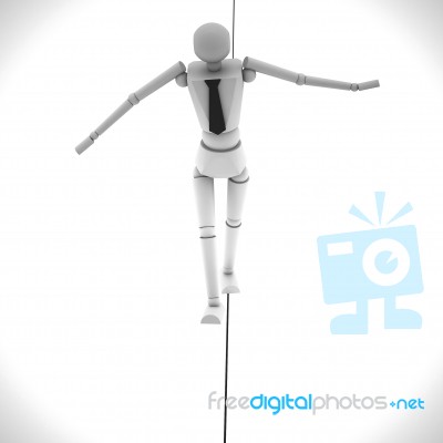 Businessman In Equilibrium On A Rope Stock Image