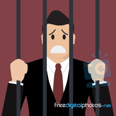 Businessman In Prison Stock Image