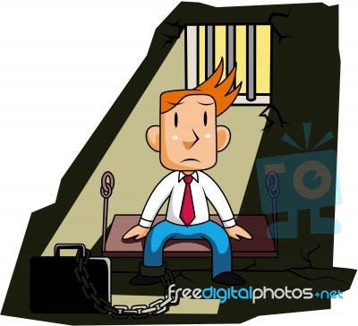 Businessman In Prison Stock Image