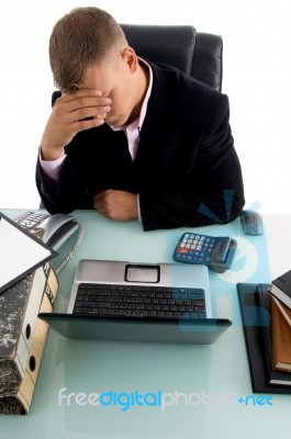 Businessman In Tension Stock Photo