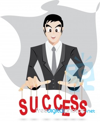 Businessman Is Control The Success Stock Image