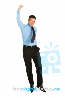 Businessman Jumping Stock Photo