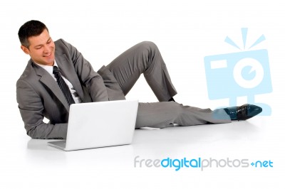 Businessman Laptop Stock Photo