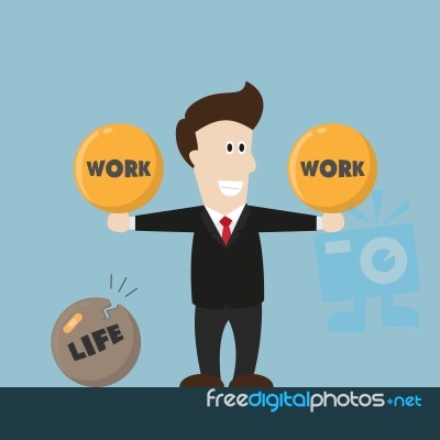 Businessman Life Is Not Balance Stock Image