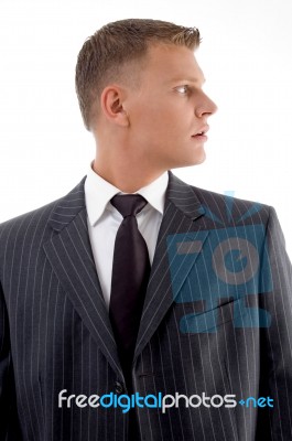 Businessman Looking Sideways Stock Photo