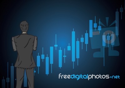 Businessman Looking Stock Graph Stock Image