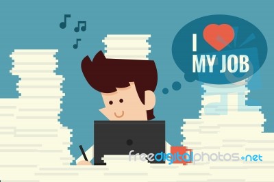 Businessman Love His Job Stock Image