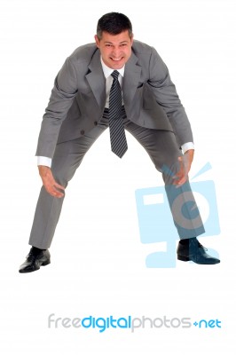 Businessman Makes An Effort Stock Photo