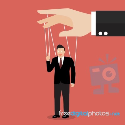 Businessman Marionette On Ropes Stock Image