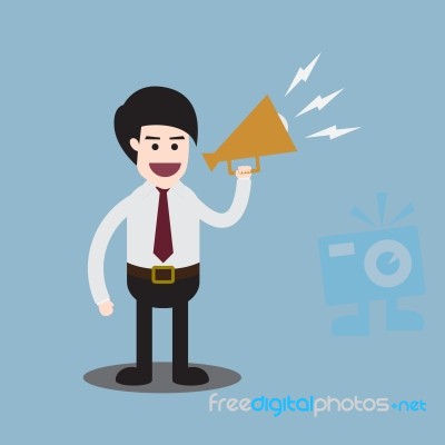 Businessman Megaphone Stock Image