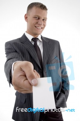 Businessman Offering Business Card Stock Photo