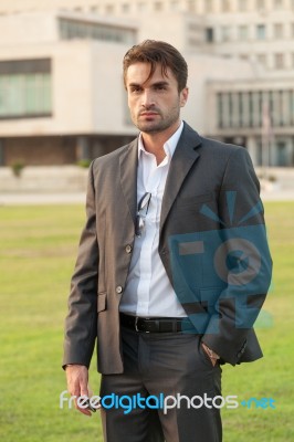 Businessman On The Street Stock Photo