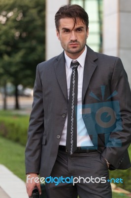 Businessman On The Street Stock Photo